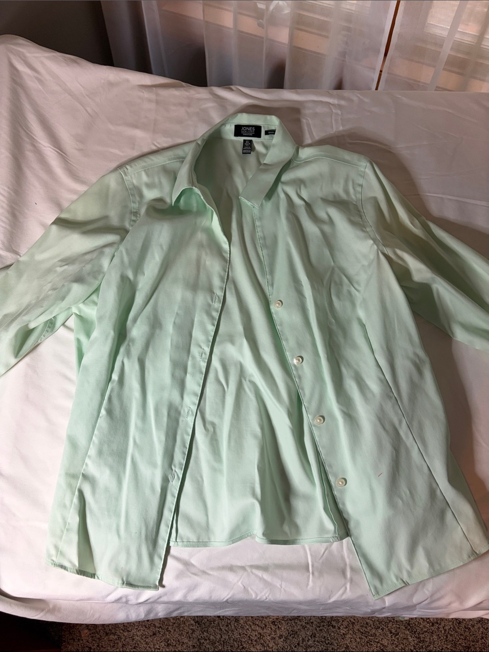 Jones New York Light Mint Green Button-Front Shirt Jacket